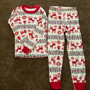 Hanna Andersson Unisex Kids Dear Deer Holiday Christmas Print PJ Set Size 6/7